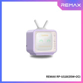 REMAX - RP-U118 PANDA TV Series PD+ QC 2C Gan Folding Charger (35W) - Purple